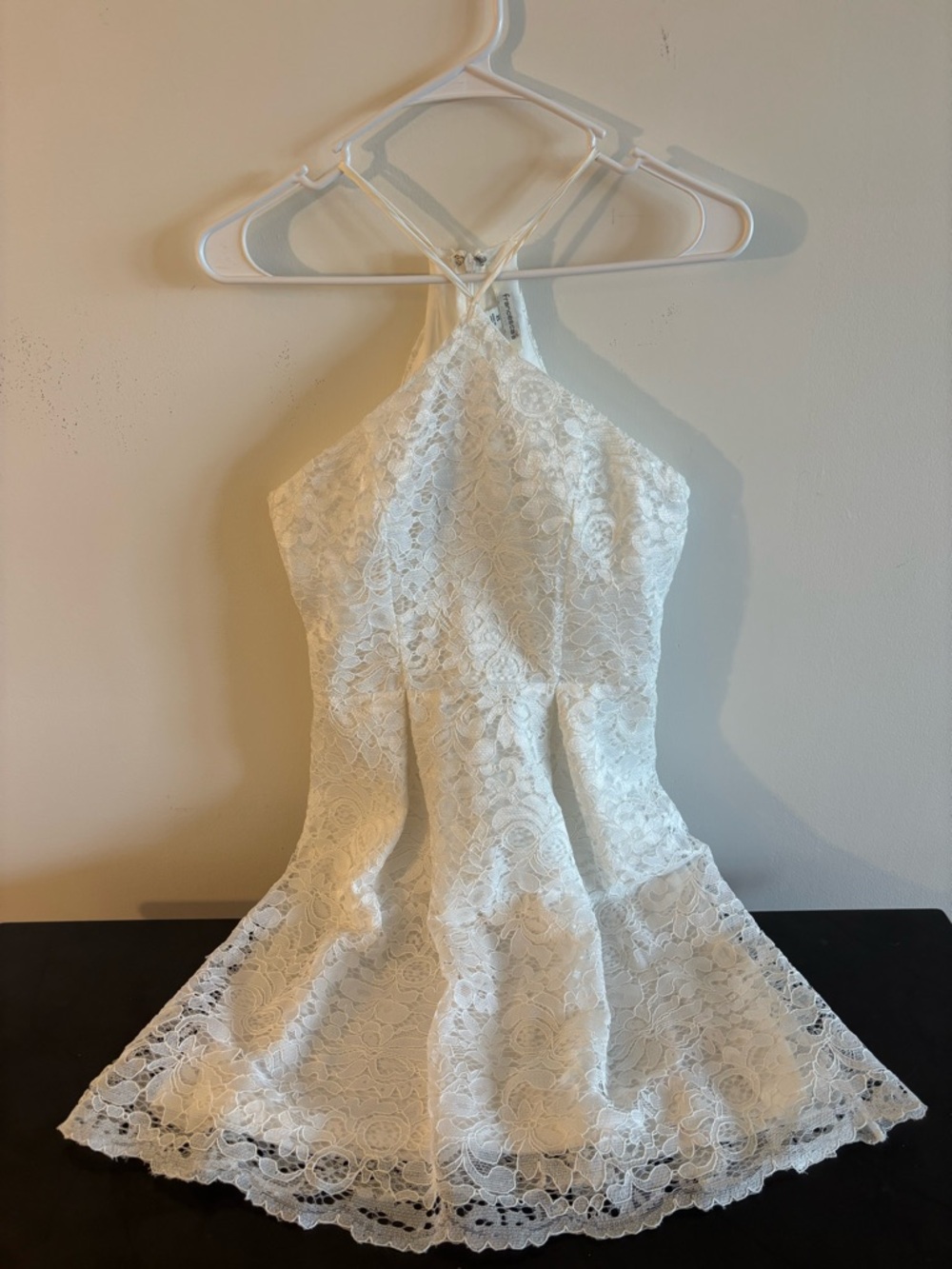 White Lace Halter Dress